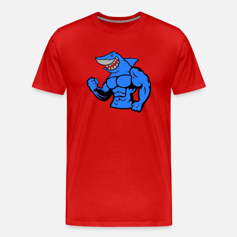 Strong Shark - Männer Premium Bio T-Shirt - Rot