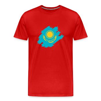 Drapeau du Kazakhstan - T-shirt bio Premium Homme - rouge - Devant - Damien (186cm)
