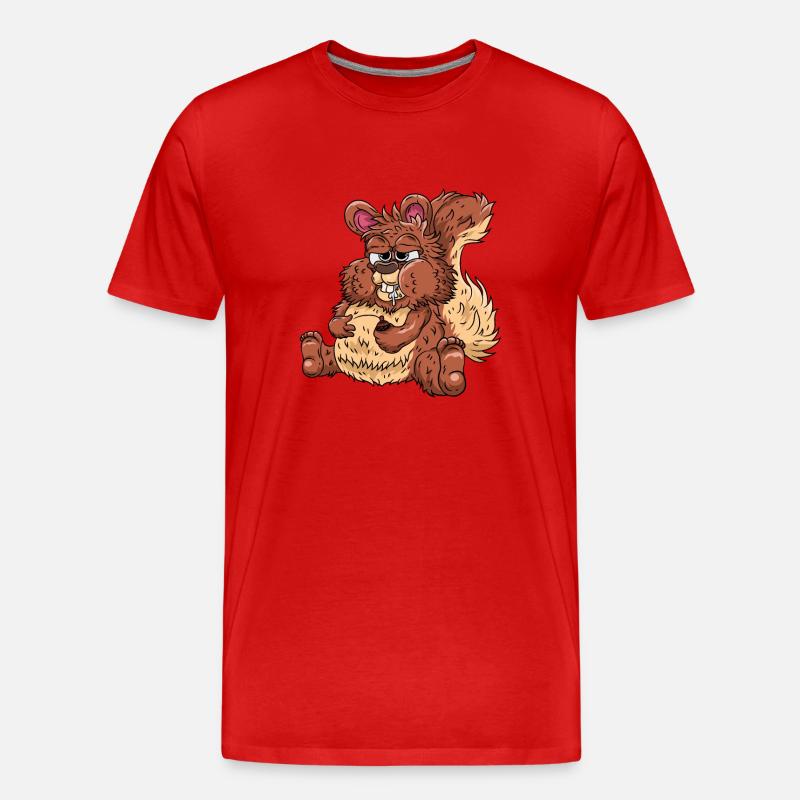 Dickes Eichhörnchen - Männer Premium Bio T-Shirt - Rot