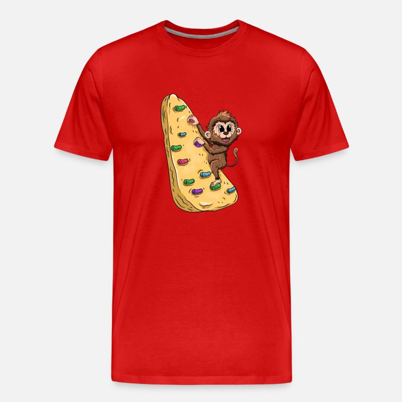 Klettern Affe Bouldern - Männer Premium Bio T-Shirt - Rot