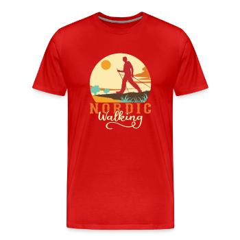 Marche nordique Bâtons de marche nordique - T-shirt bio Premium Homme - rouge - Devant - Damien (186cm)