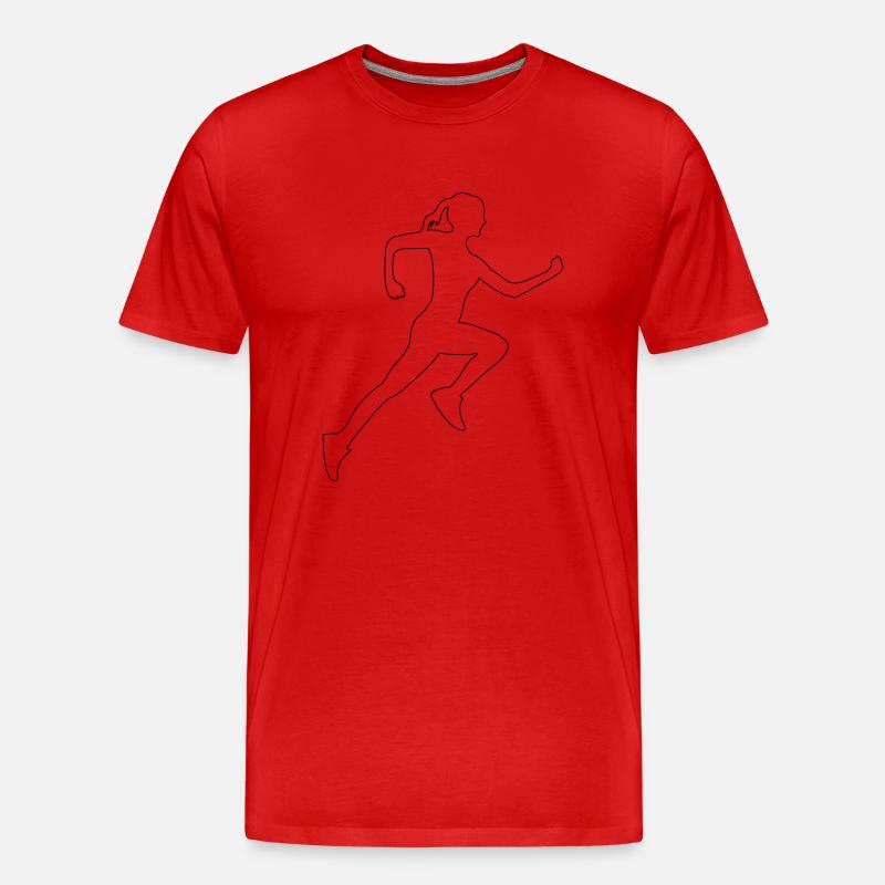 Läuferin - Männer Premium Bio T-Shirt - Rot