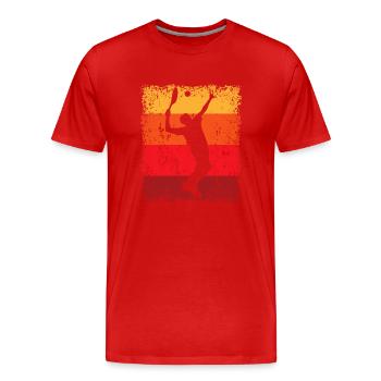Tennis Tennisspieler - Männer Premium Bio T-Shirt - Rot - Vorne - Damien (186cm)