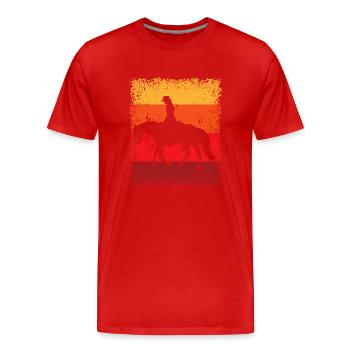 Westernreiterin Westernreiten Reiterin Reitsport - Männer Premium Bio T-Shirt - Rot - Vorne - Damien (186cm)