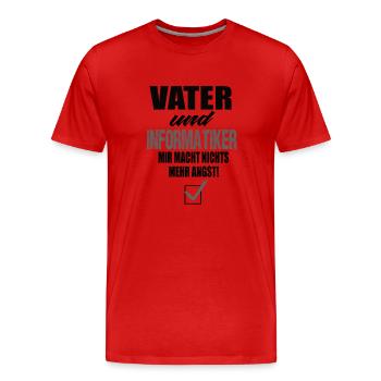 Vater und Informatiker - Männer Premium Bio T-Shirt - Rot - Vorne - Damien (186cm)