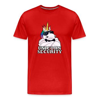 Unicorn Security I Unicorn Bouncer I Unicorn - T-shirt bio Premium Homme - rouge - Devant - Damien (186cm)