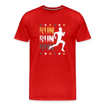 running run - Männer Premium Bio T-Shirt - Rot - Vorne - Damien (186cm)