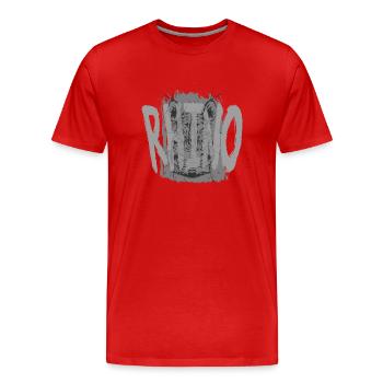 Rhinoceros - Men's Premium Organic T-Shirt - red - Front - Damien (186cm)