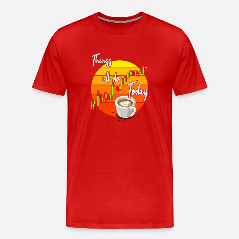 Kaffee und Trading - Männer Premium Bio T-Shirt - Rot