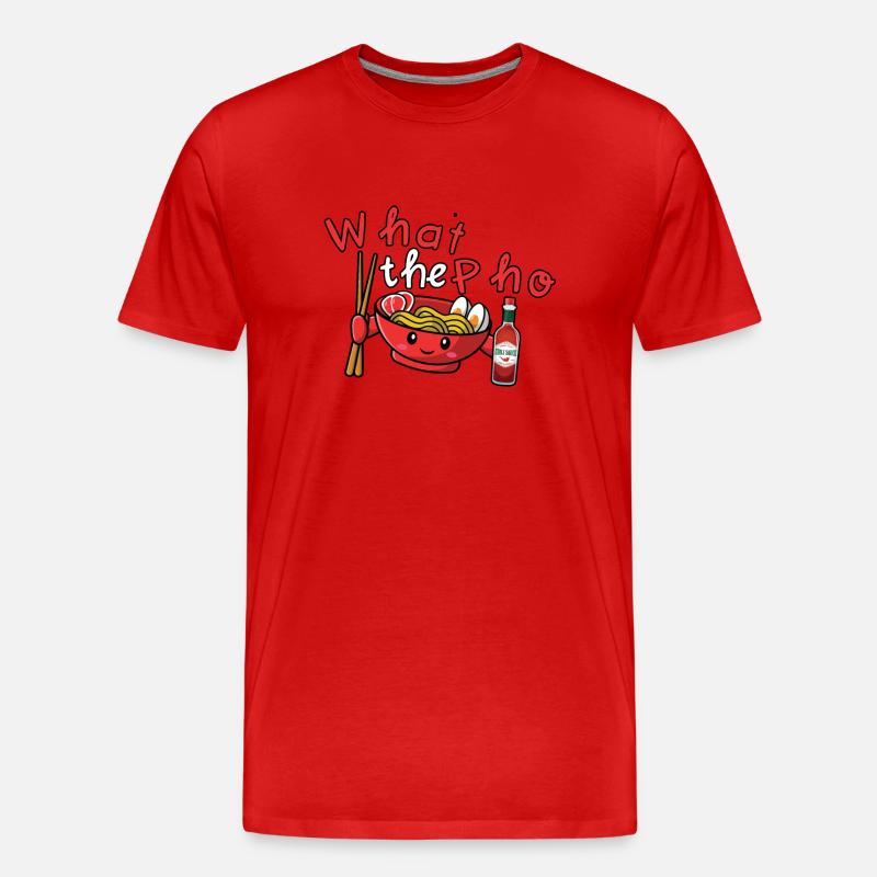 What The Pho - Männer Premium Bio T-Shirt - Rot