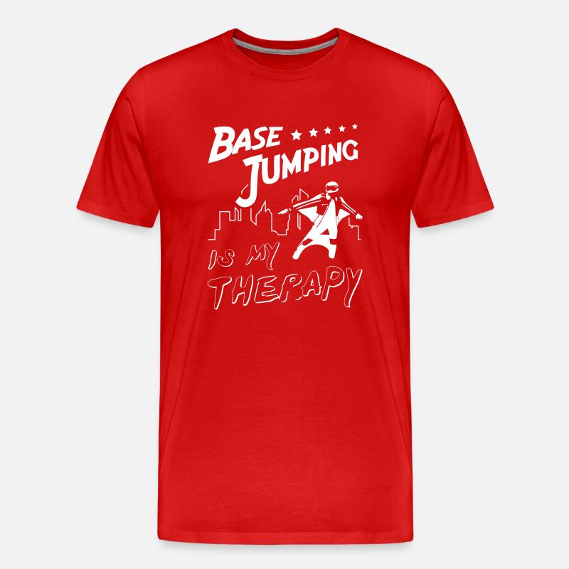 Base Jumping is My Therapy - Männer Premium Bio T-Shirt - Rot