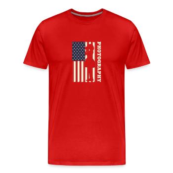 Photographe Photographe Photographie Photographie - T-shirt bio Premium Homme - rouge - Devant - Damien (186cm)