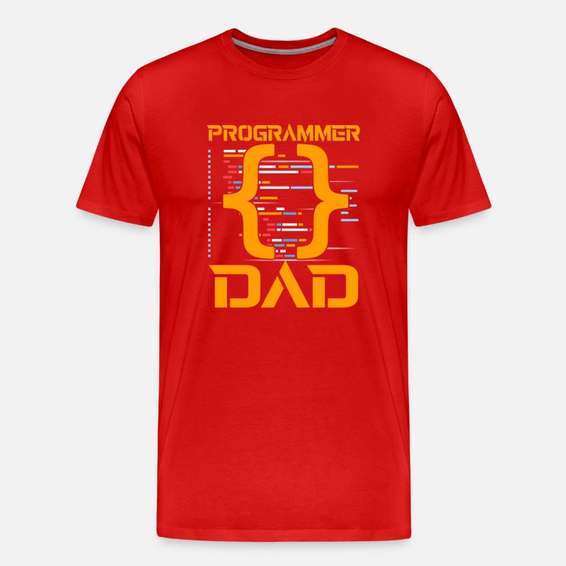 Programmer Dad - Männer Premium Bio T-Shirt - Rot