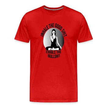Yoga - Men's Premium Organic T-Shirt - red - Front - Damien (186cm)