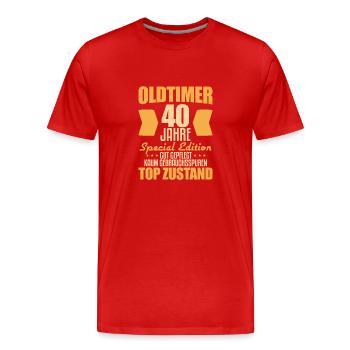 40. Geburtstag Geschenkidee - Männer Premium Bio T-Shirt - Rot - Vorne - Damien (186cm)