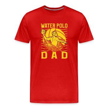 Water Polo Dad - Men's Premium Organic T-Shirt - red - Front - Damien (186cm)