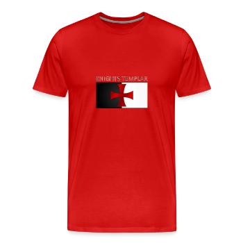 Knights Templar Templar Cross Banner - Men's Premium Organic T-Shirt - red - Front - Damien (186cm)