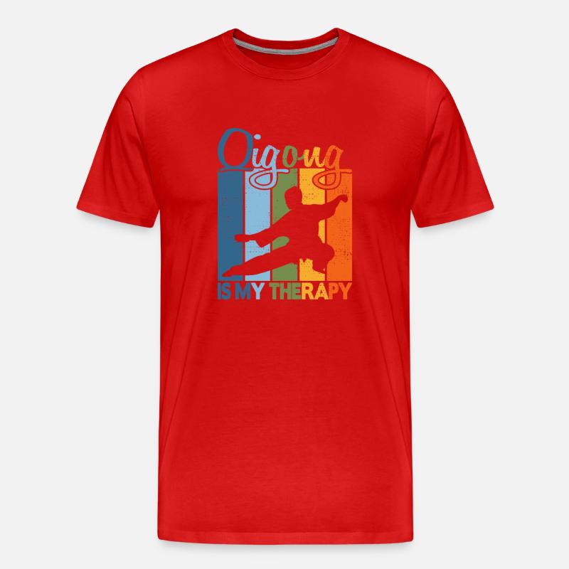 Qigong is my Therapy - Männer Premium Bio T-Shirt - Rot