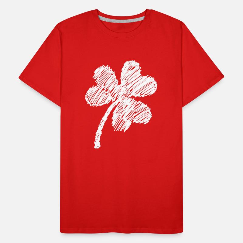 three-leaf clover white doodle Men's Premium Organic T-Shirt