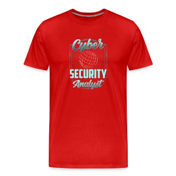 Cybersecurity Analyst Hack Hacker IT Sicherheit - Männer Premium Bio T-Shirt - Rot - Vorne - Damien (186cm)