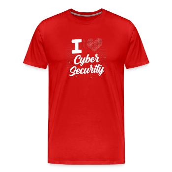 Ich Liebe Cybersecurity Hack IT Sicherheit Hacker - Männer Premium Bio T-Shirt - Rot - Vorne - Damien (186cm)