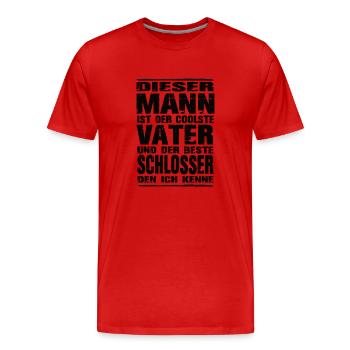 Schlosser - Männer Premium Bio T-Shirt - Rot - Vorne - Damien (186cm)