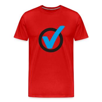 Tick Check mark sign - Men's Premium Organic T-Shirt - red - Front - Damien (186cm)