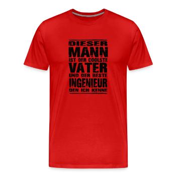 Ingenieur - Männer Premium Bio T-Shirt - Rot - Vorne - Damien (186cm)