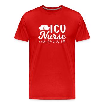 Intensivkrankenschwester Intensiv Intensivpflege - Männer Premium Bio T-Shirt - Rot - Vorne - Damien (186cm)