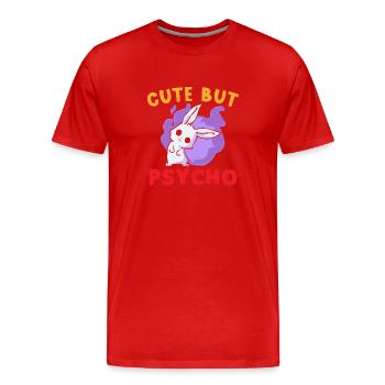 Mignon mais Psycho Hase Goth - T-shirt bio Premium Homme - rouge - Devant - Damien (186cm)
