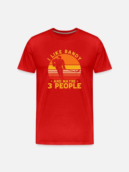 Jag gillar Bandy och kanske 3 Personer - Organic T-shirt Ekologisk premium-T-shirt herr - röd
