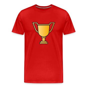 Vainqueur du Trophée de la Coupe - T-shirt bio Premium Homme - rouge - Devant - Damien (186cm)