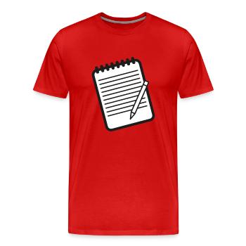 Checkliste Notizen Hausaufgaben - Männer Premium Bio T-Shirt - Rot - Vorne - Damien (186cm)