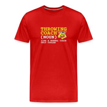 Entraîneur d’athlétisme Lanceur de disque Lancer de poids - T-shirt bio Premium Homme - rouge - Devant - Damien (186cm)