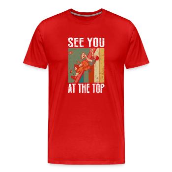 Climb - Men's Premium Organic T-Shirt - red - Front - Damien (186cm)