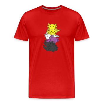 Drapeau non binaire Fierté non binaire LGBTQ Axolotl - T-shirt bio Premium Homme - rouge - Devant - Damien (186cm)
