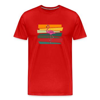 Flamingo Pink Flamingo Flamingo Gift - Men's Premium Organic T-Shirt - red - Front - Damien (186cm)