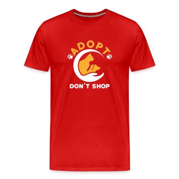 Adopt don't shop - Men's Premium Organic T-Shirt - red - Front - Damien (186cm)