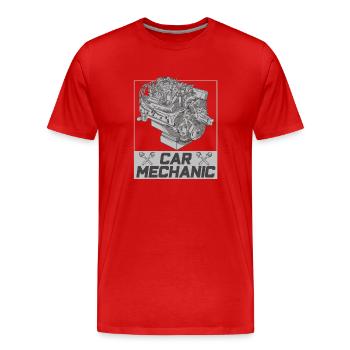 Car mechanic Mechatronics technician Profession Garage - Men's Premium Organic T-Shirt - red - Front - Damien (186cm)