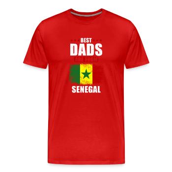 Les meilleurs pères sont du Sénégal - T-shirt bio Premium Homme - rouge - Devant - Damien (186cm)