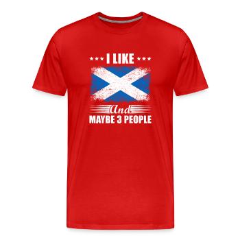 Écosse - T-shirt bio Premium Homme - rouge - Devant - Damien (186cm)