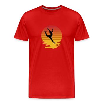 Baton Twirling Twirler Gymnastics Turner Baton - Men's Premium Organic T-Shirt - red - Front - Damien (186cm)