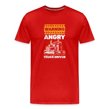 Warning angry truck drivers trailer truck drivers - Men's Premium Organic T-Shirt - red - Front - Damien (186cm)