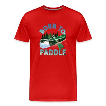 Canoë Canoë Né pour pagayer - T-shirt bio Premium Homme - rouge - Devant - Damien (186cm)