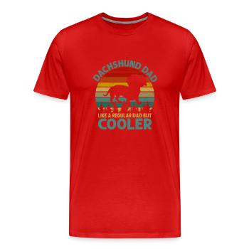 DACHSHUND DAD TECKEL DACHSHUND LOVE - Men's Premium Organic T-Shirt - red - Front - Damien (186cm)