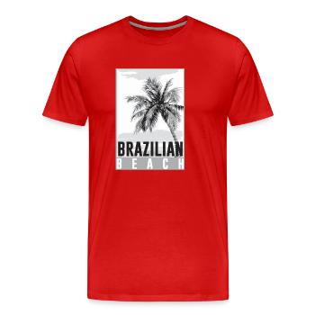 Brasilien - Männer Premium Bio T-Shirt - Rot - Vorne - Damien (186cm)