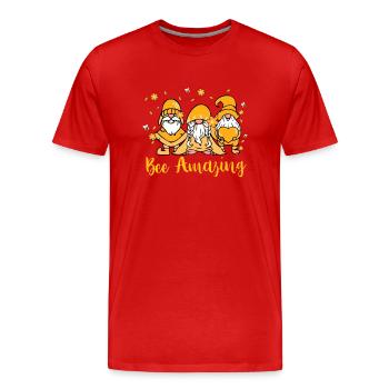 Bee Amazing - Men's Premium Organic T-Shirt - red - Front - Damien (186cm)