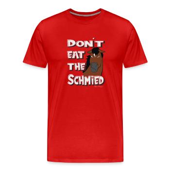 don´t eat the Schmied lustiges grimmiges Pferd - Männer Premium Bio T-Shirt - Rot - Vorne - Damien (186cm)