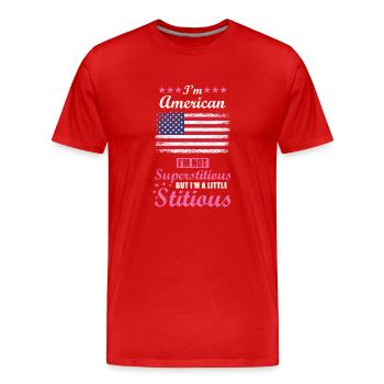 American Gift Funny Saying USA - Men's Premium Organic T-Shirt - red - Front - Damien (186cm)