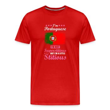 Portuguese gift funny saying Portugal - Men's Premium Organic T-Shirt - red - Front - Damien (186cm)